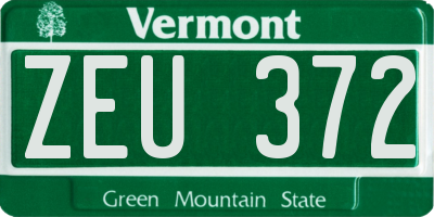 VT license plate ZEU372