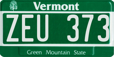 VT license plate ZEU373