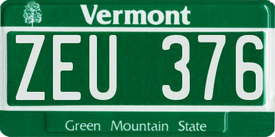 VT license plate ZEU376