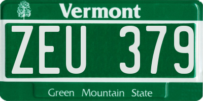 VT license plate ZEU379