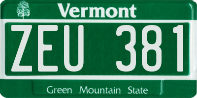 VT license plate ZEU381