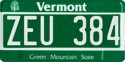 VT license plate ZEU384