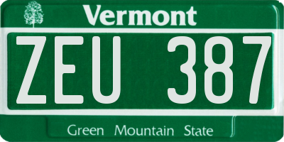 VT license plate ZEU387