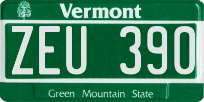 VT license plate ZEU390