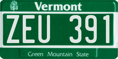 VT license plate ZEU391