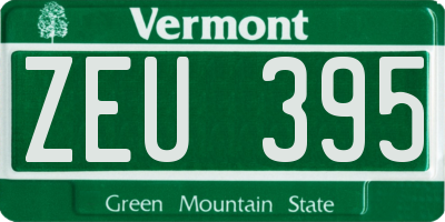 VT license plate ZEU395