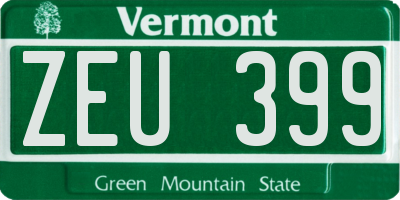 VT license plate ZEU399