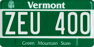 VT license plate ZEU400