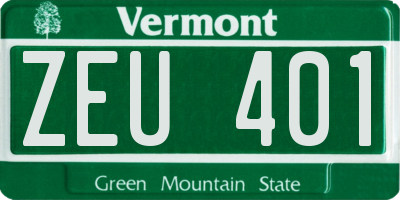 VT license plate ZEU401