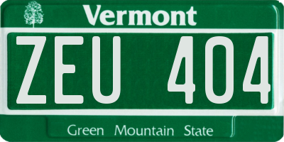 VT license plate ZEU404