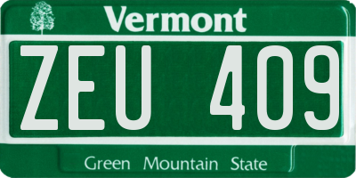 VT license plate ZEU409