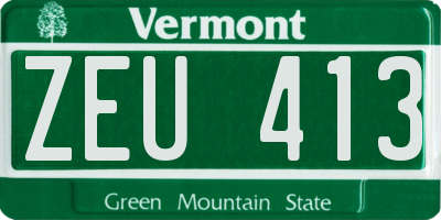 VT license plate ZEU413