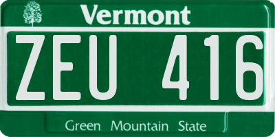VT license plate ZEU416