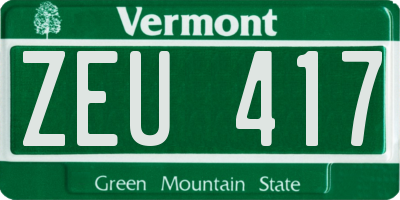 VT license plate ZEU417