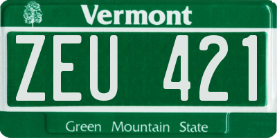 VT license plate ZEU421