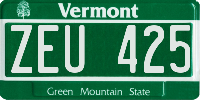 VT license plate ZEU425