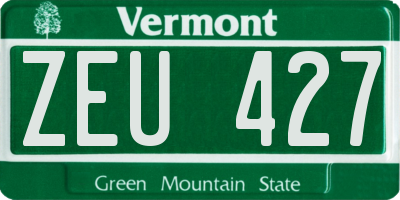 VT license plate ZEU427