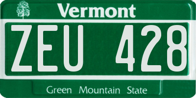 VT license plate ZEU428