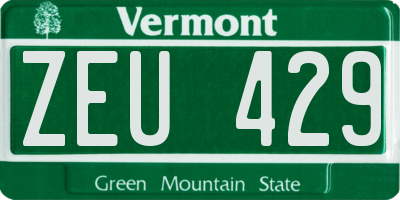 VT license plate ZEU429