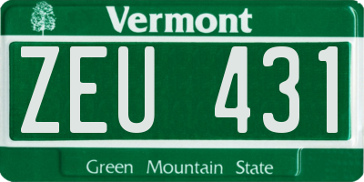 VT license plate ZEU431