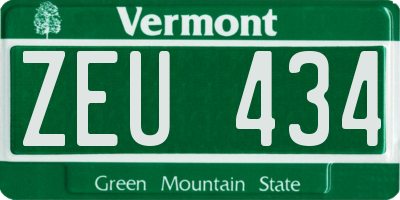 VT license plate ZEU434