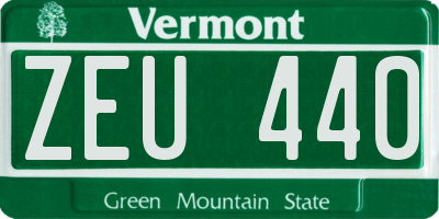 VT license plate ZEU440