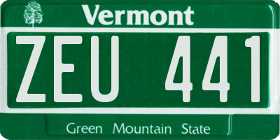 VT license plate ZEU441