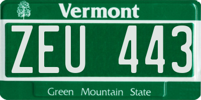 VT license plate ZEU443
