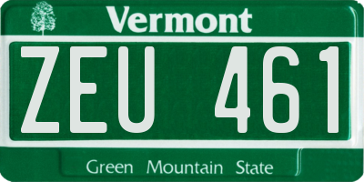 VT license plate ZEU461