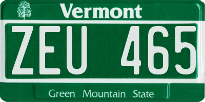 VT license plate ZEU465