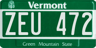 VT license plate ZEU472