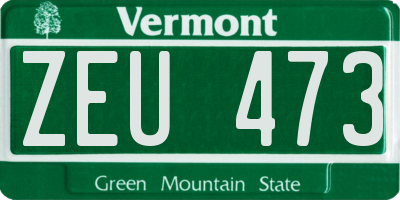 VT license plate ZEU473