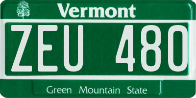 VT license plate ZEU480