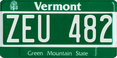 VT license plate ZEU482