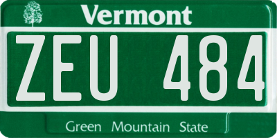 VT license plate ZEU484