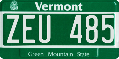 VT license plate ZEU485