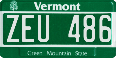 VT license plate ZEU486