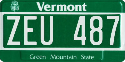 VT license plate ZEU487