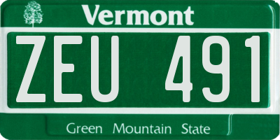 VT license plate ZEU491