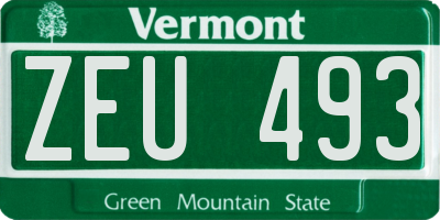 VT license plate ZEU493