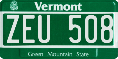 VT license plate ZEU508