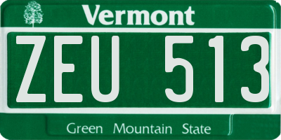 VT license plate ZEU513