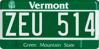 VT license plate ZEU514