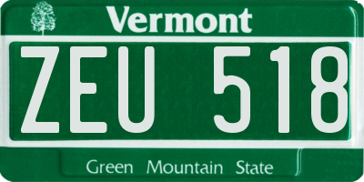 VT license plate ZEU518