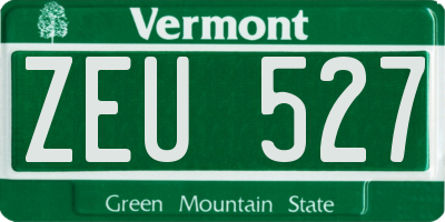 VT license plate ZEU527