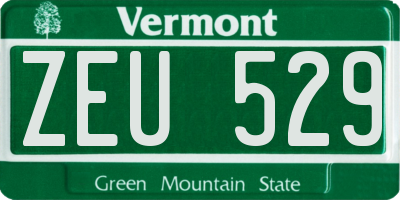 VT license plate ZEU529