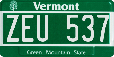 VT license plate ZEU537