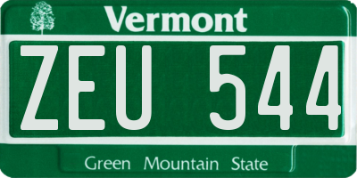 VT license plate ZEU544