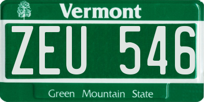 VT license plate ZEU546