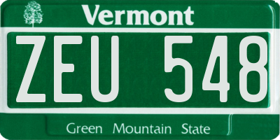 VT license plate ZEU548